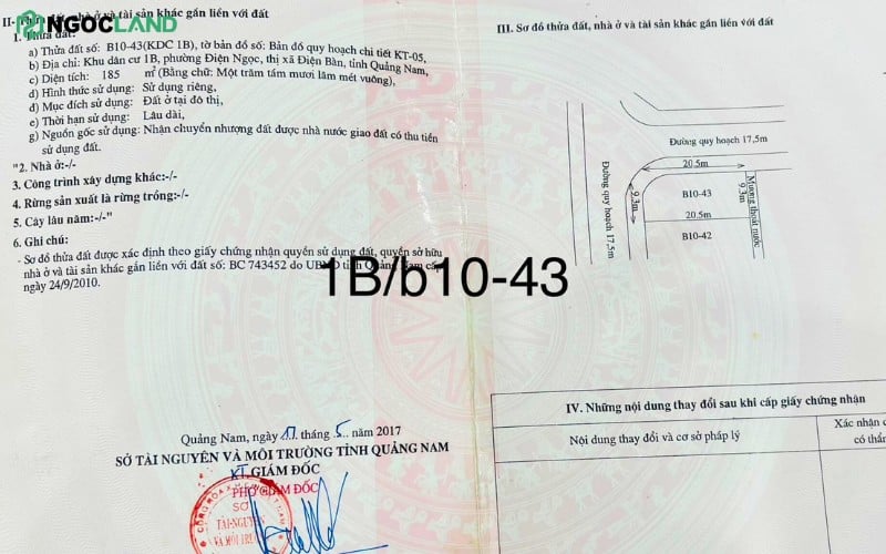 Khu đô thi 1b điện ngọc - sổ đỏ