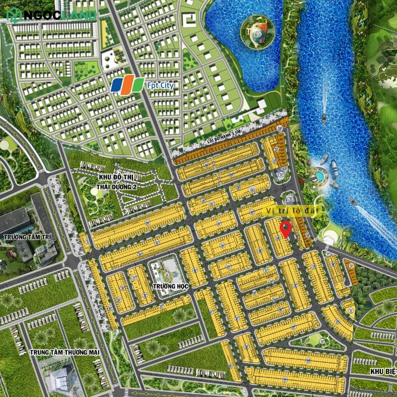 Đất đường 27m khu đô thị số 4 Điện Ngọc Vị trí trên bản đồ Lo09-0-7