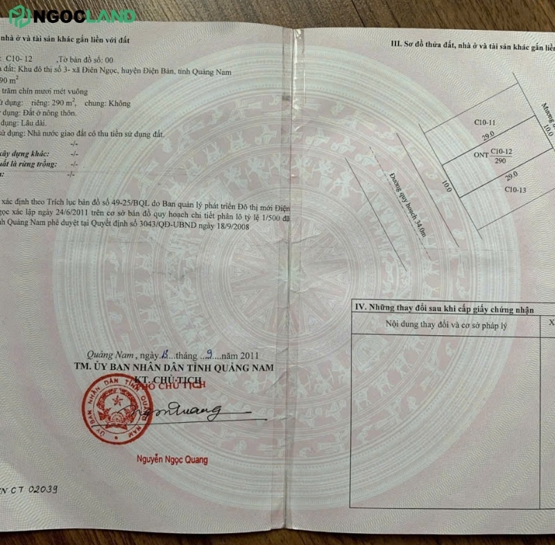 Khu đô thị số 3 Điện Ngọc - SỔ ĐỎ lô C10-12
