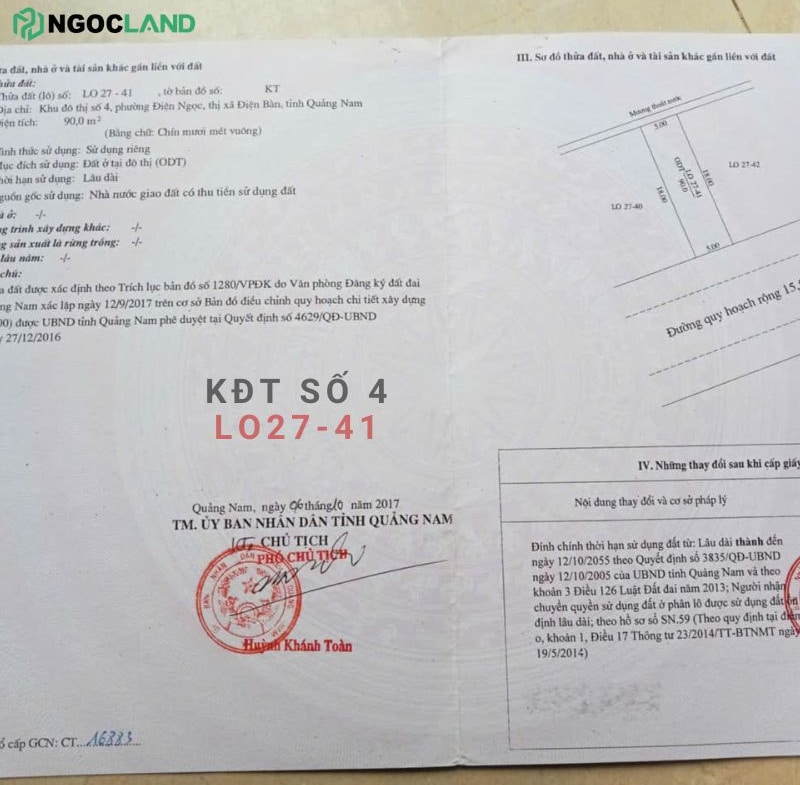 KHU ĐÔ THỊ SỐ 4 ĐIỆN NGỌC