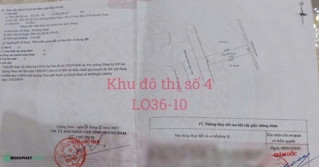 LO36-10 Khu đô thị số 4 Điện Ngọc