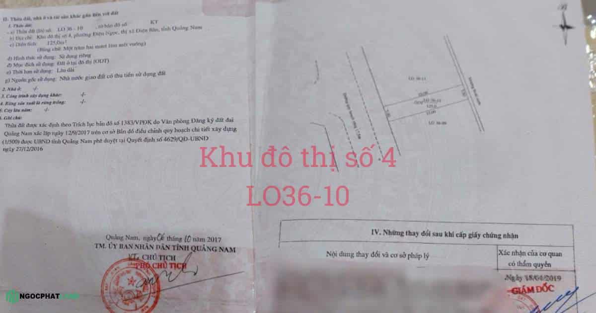 LO36-10 Khu đô thị số 4 Điện Ngọc