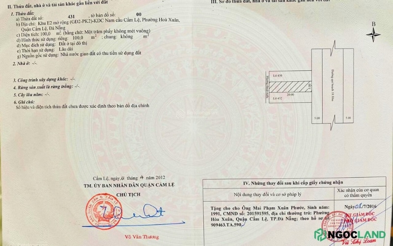 Khu dân cư Nam Cẩm Lệ Đà Nẵng - Sổ đỏ