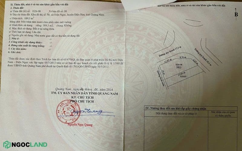 khu đô thị 7b Điện Ngọc - sổ đỏ